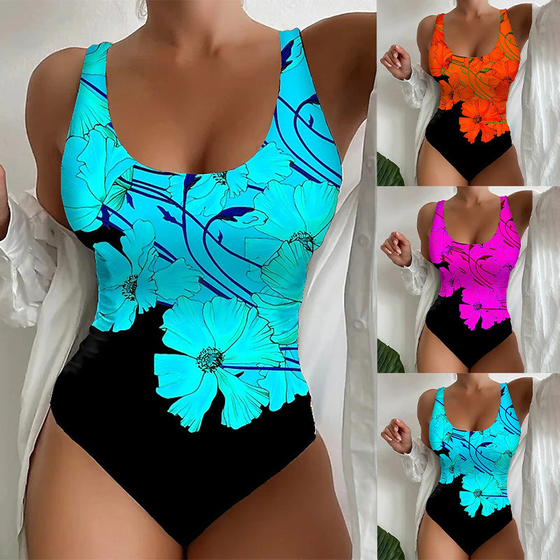Women's 3D Printed Tight One-piece Swimsuit by null
