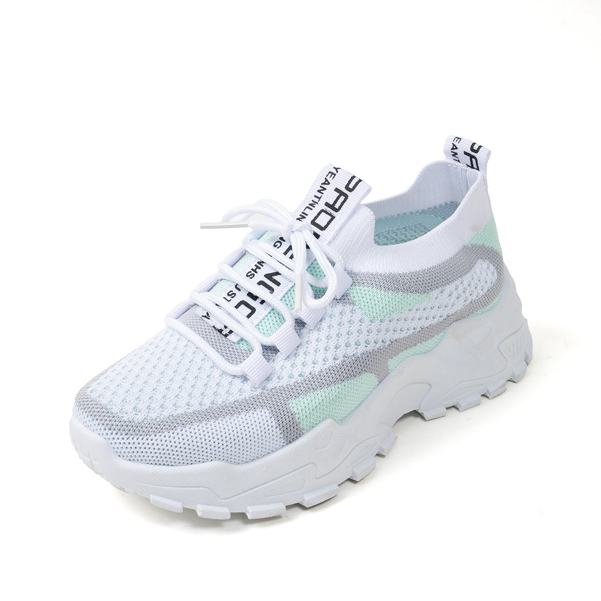 Buy Flyknit Mesh Shoes Women's Breathable Lace-up Sneakers Walking Running Casual Shoes online at DLC Market