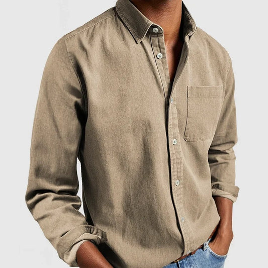 Men's Shirt New Long Sleeve Lapel by null