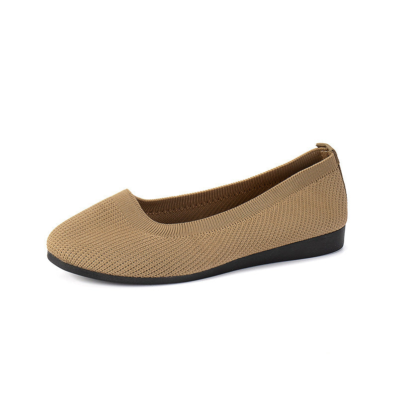 Buy Round Toe Flats Shoes Casual Comfortable Soft Slip On Knit Mesh Shoes For Women online at DLC Market