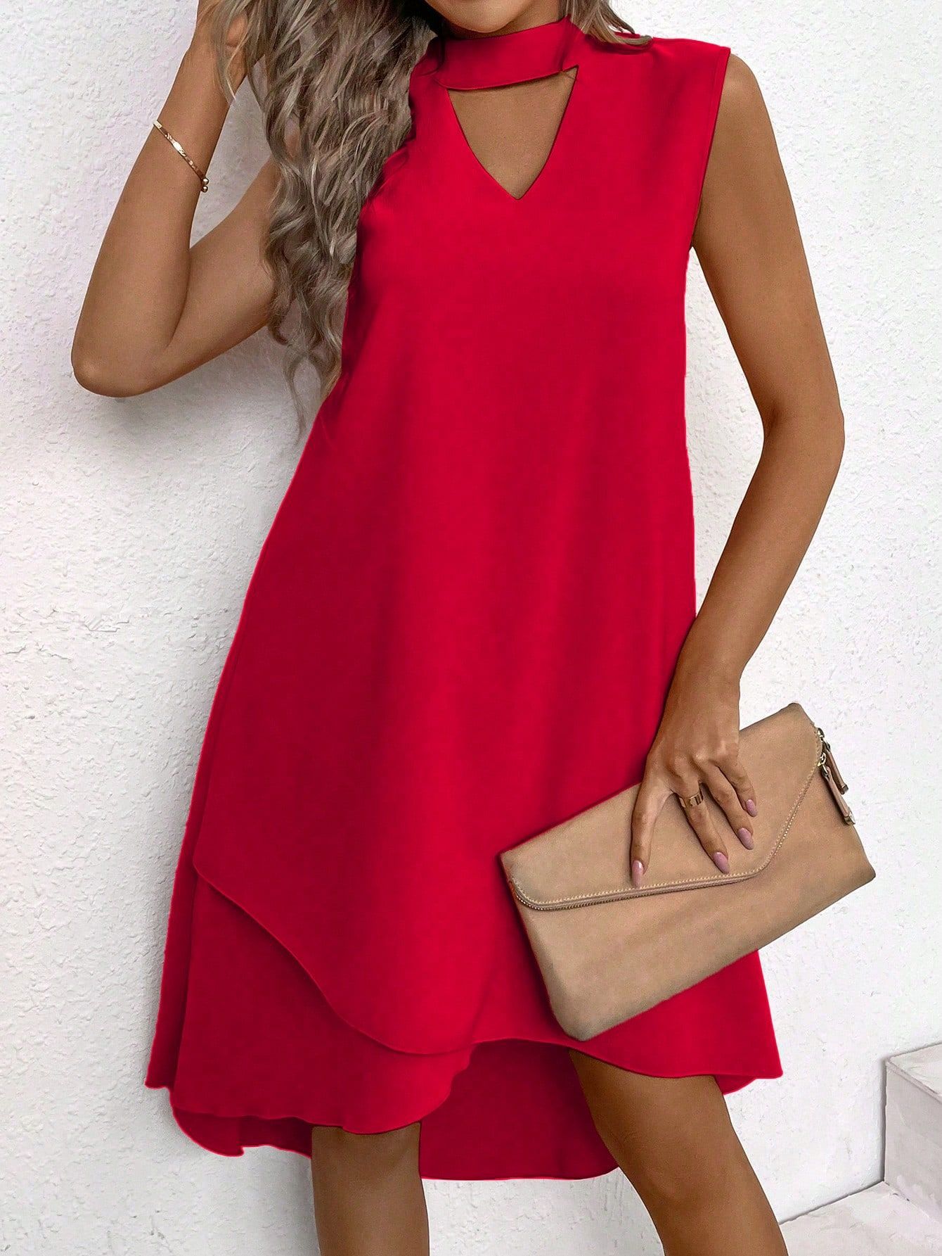 Casual Comfortable Asymmetrical And Loose-fitting Dress by null
