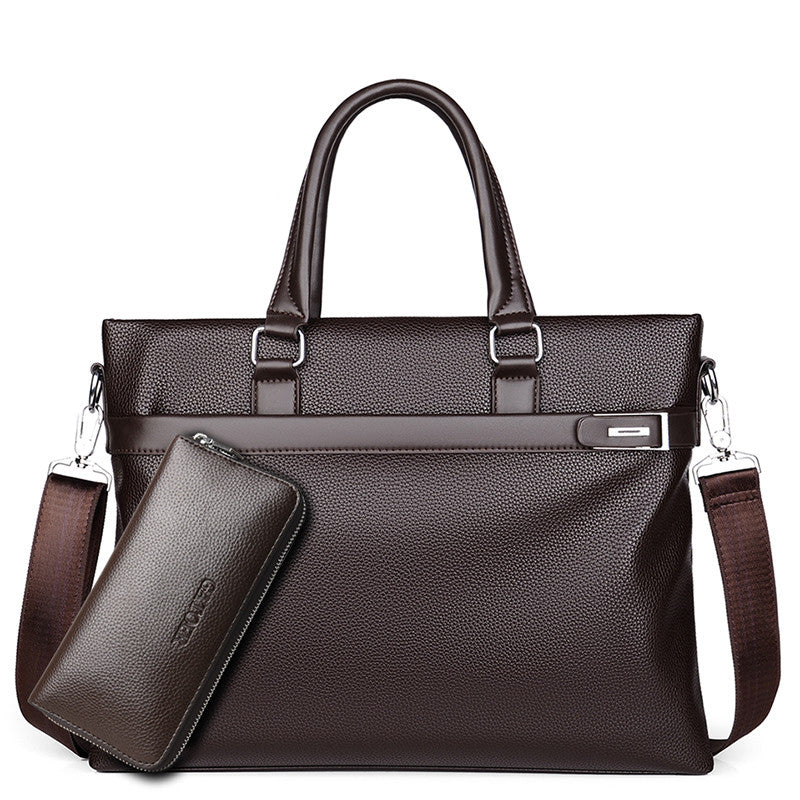 Buy Large Capacity Business Handbag Men's Soft Leather Briefcase online at DLC Market