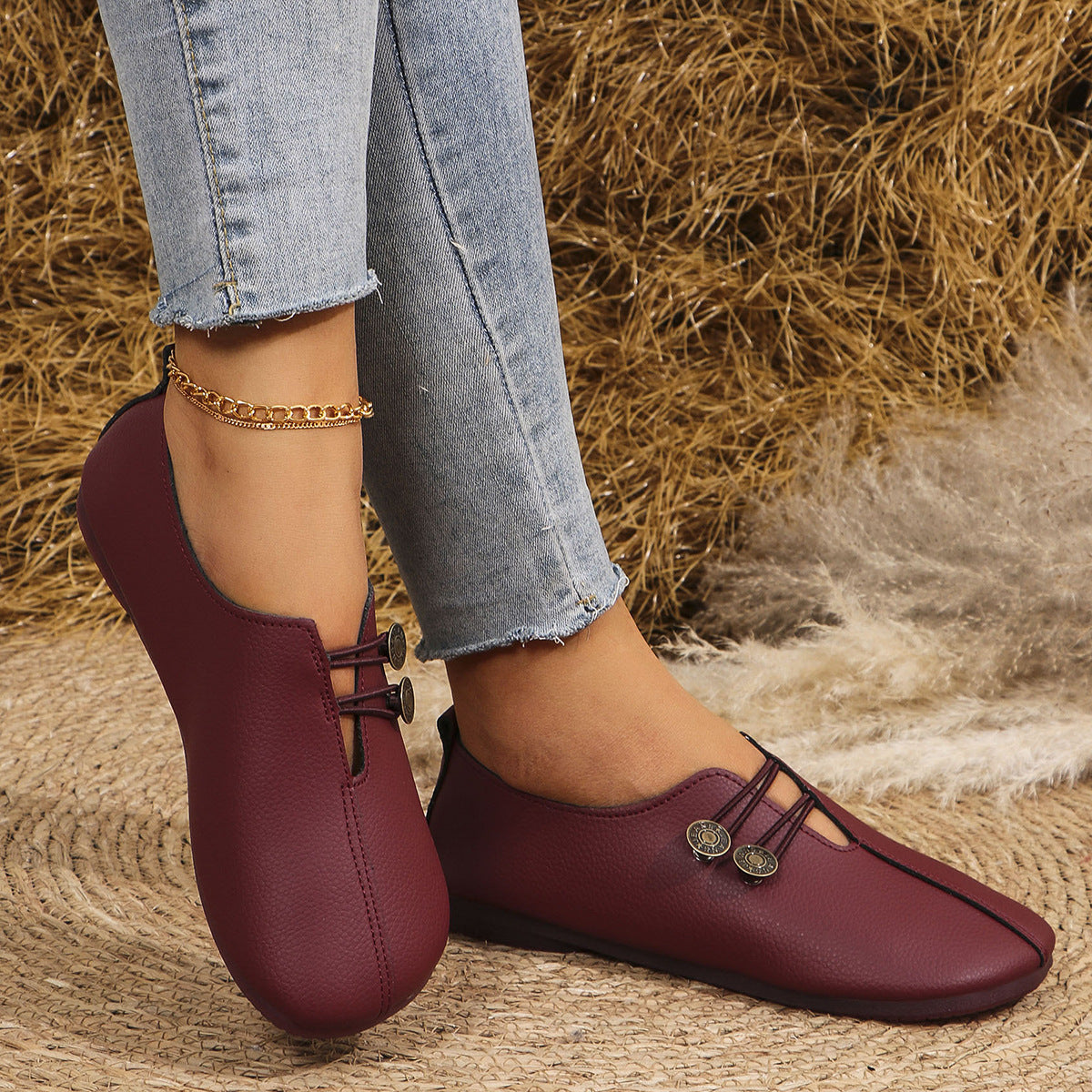 Buy Ins Square Toe Slip-on Sandals Summer Fashion Soft Flat Shoes For Women online at DLC Market