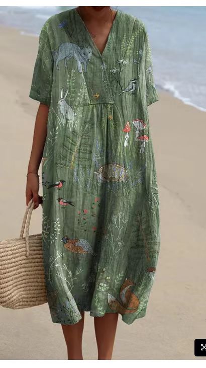 Buy Women's Comfortable Loose Printed Long Dress online at DLC Market