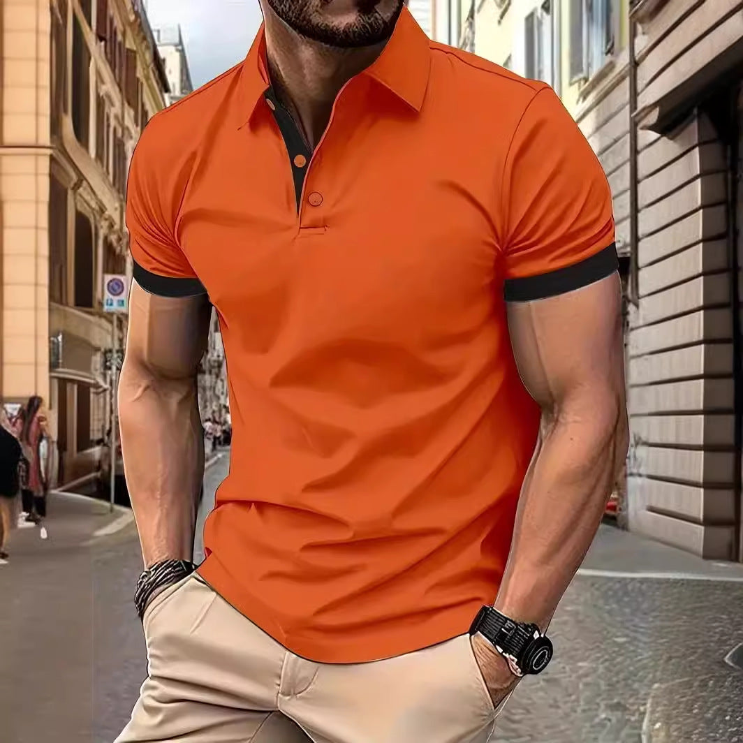 Men's Short Sleeve Business Shirt Summer Casual Polo Shirts by null
