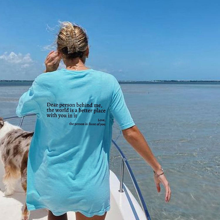Buy New Fashion Womens Letter T-Shirt Round Neck Short Sleeve Slogan Tee Top online at DLC Market