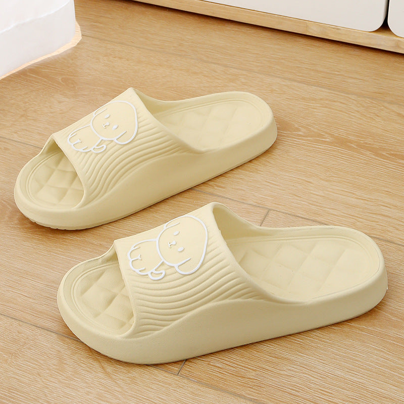 Buy Cute Cartoon Dog Slippers Summer Solid Color Non-slip Rhombus Bathroom Slipper Indoor House Shoes For Men Women Couples online at DLC Market