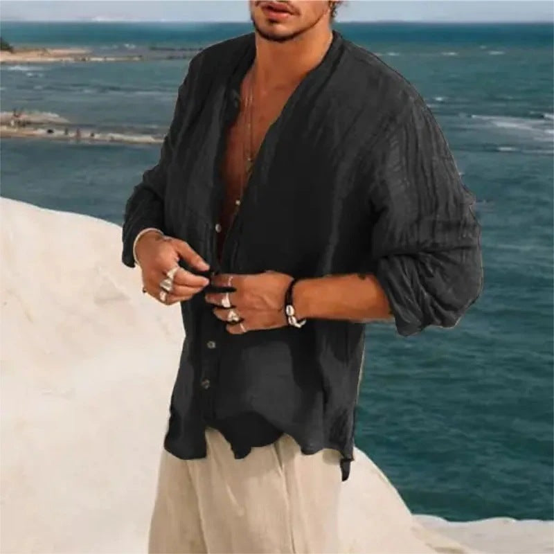 Half Sleeve Shirt Men's Clothing Handsome Trendy Casual by null