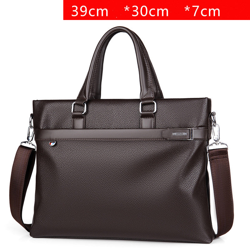 Buy Large Capacity Business Handbag Men's Soft Leather Briefcase online at DLC Market