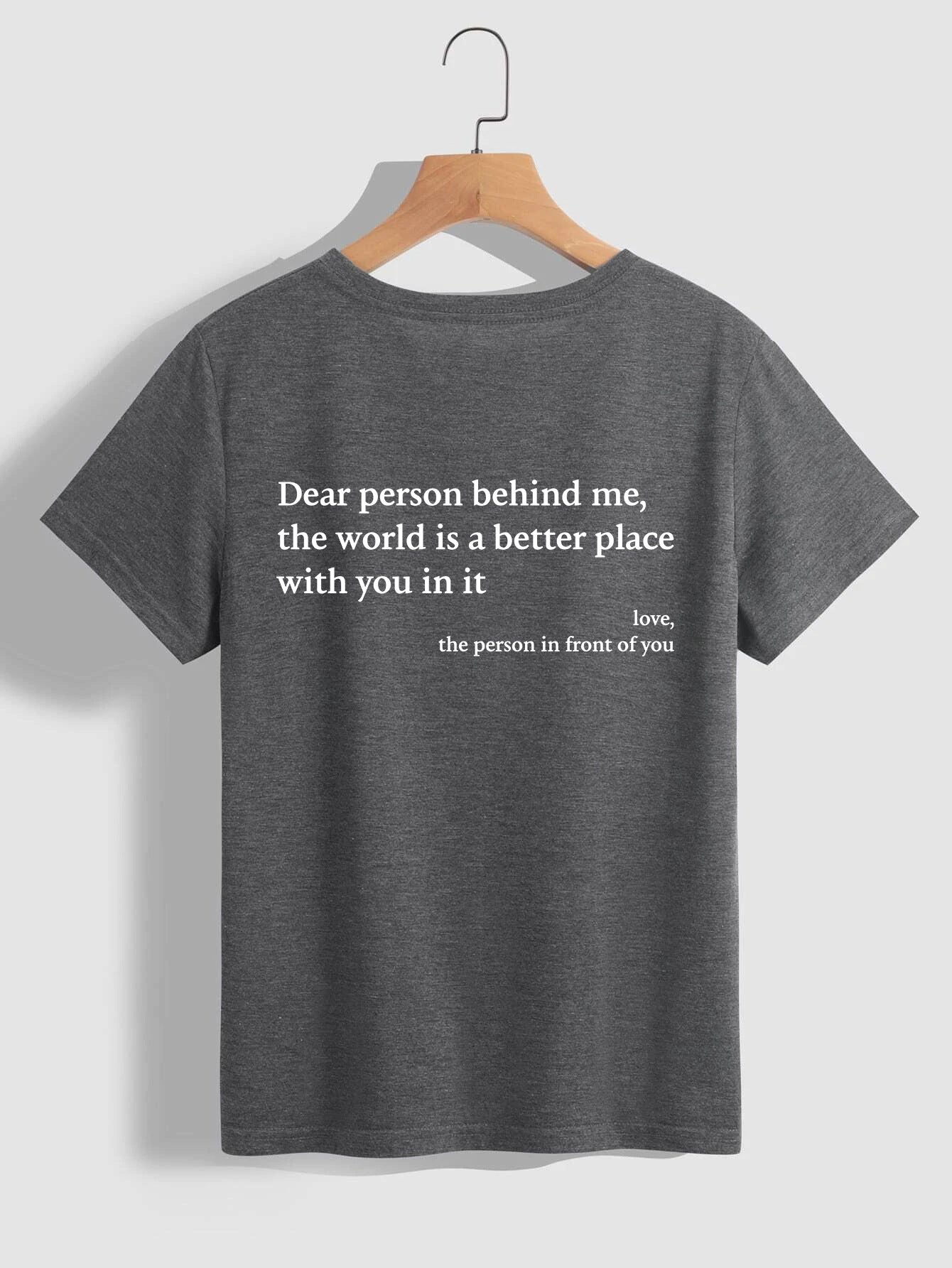 Buy New Fashion Womens Letter T-Shirt Round Neck Short Sleeve Slogan Tee Top online at DLC Market