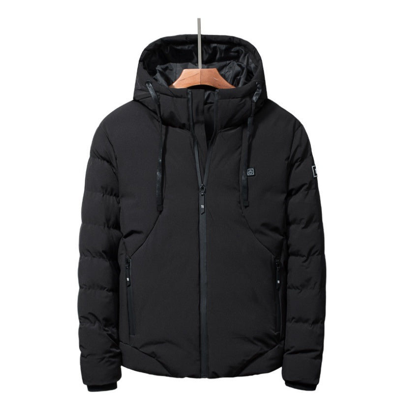 New Men Women Cotton Coat USB Smart Electric Heated Jackets Winter Thicken Down Hooded Outdoor Hiking Ski Clothing 7XL by null