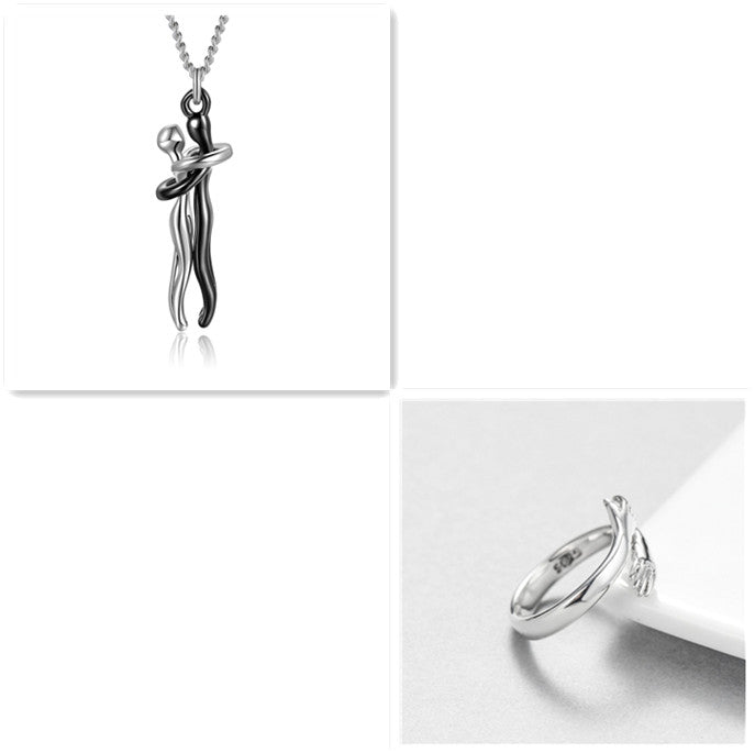 Buy Love Hug Necklace Unisex Men Women Couple Jewelry Simple Temperament Clavicle Chain Valentines Day Lover Gift online at DLC Market
