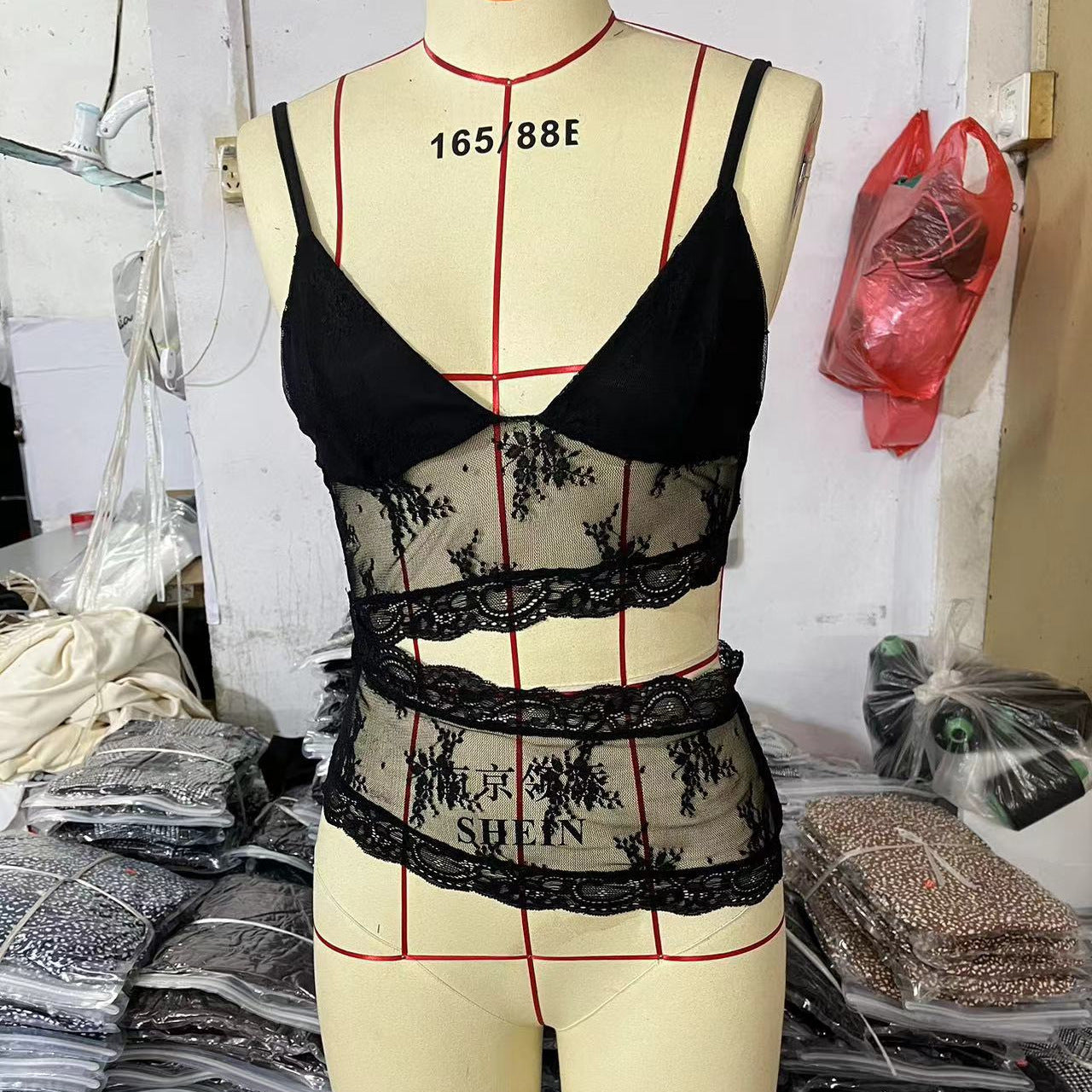 Lace Stitched Backless Small Sling Women V Neck Tank Top Underwear Vest Candy Color Bralette Clothes by null