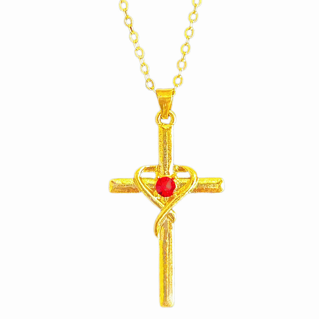 Buy Easter Heart-Shaped Cross Diamond-Encrusted Pendant Necklace For Women online at DLC Market