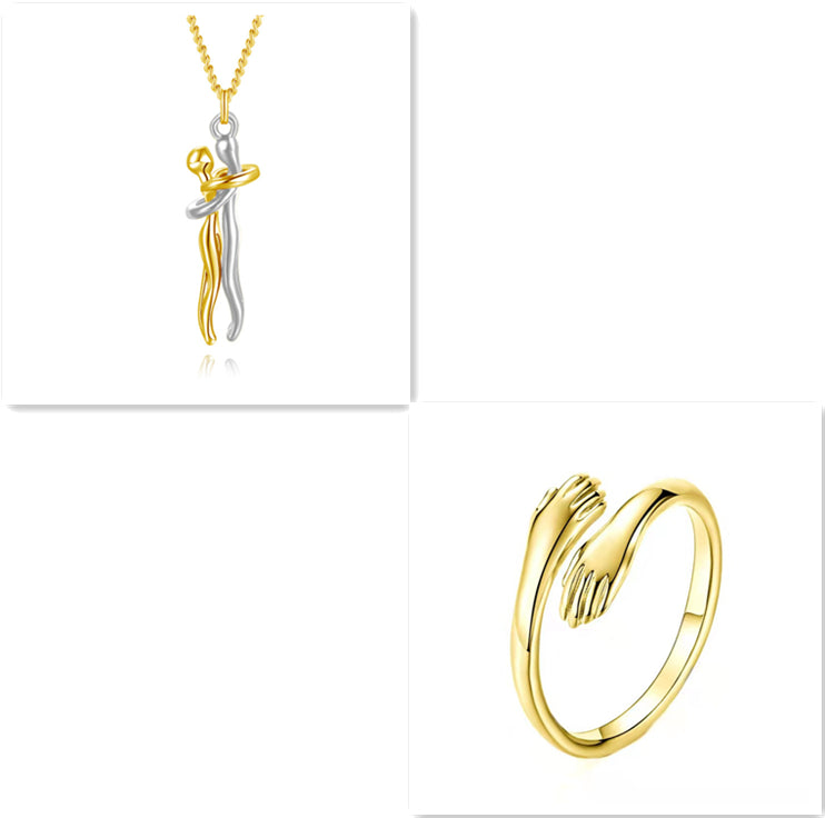 Buy Love Hug Necklace Unisex Men Women Couple Jewelry Simple Temperament Clavicle Chain Valentines Day Lover Gift online at DLC Market