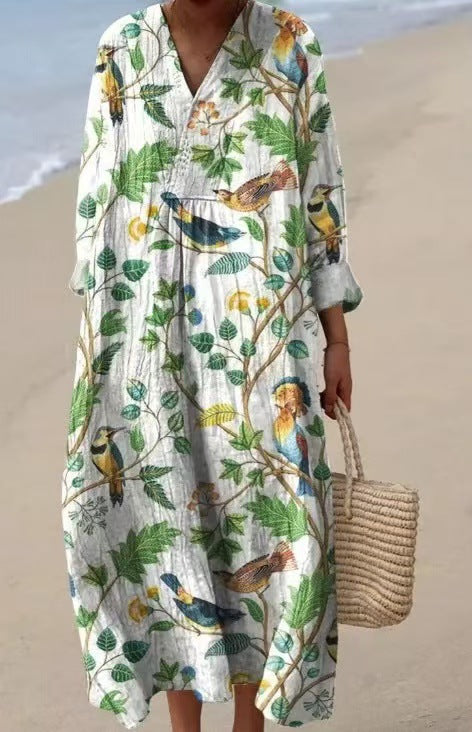 Buy Women's Comfortable Loose Printed Long Dress online at DLC Market