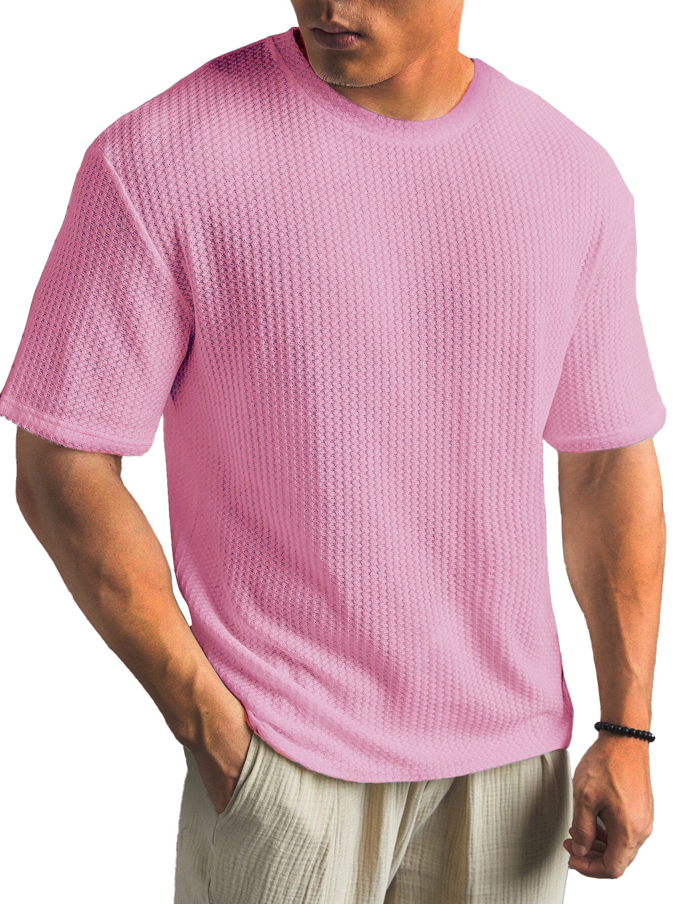 Casual Versatile Solid Color Men's Summer T-shirt by null