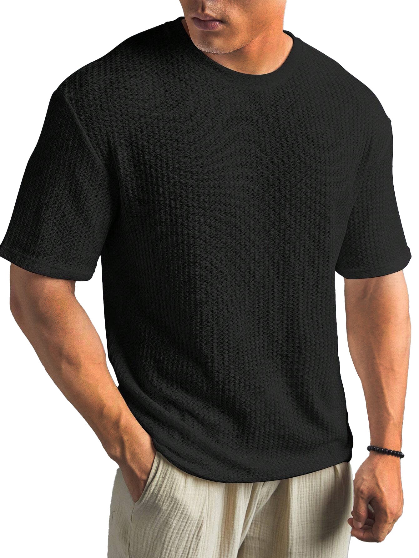 Casual Versatile Solid Color Men's Summer T-shirt by null