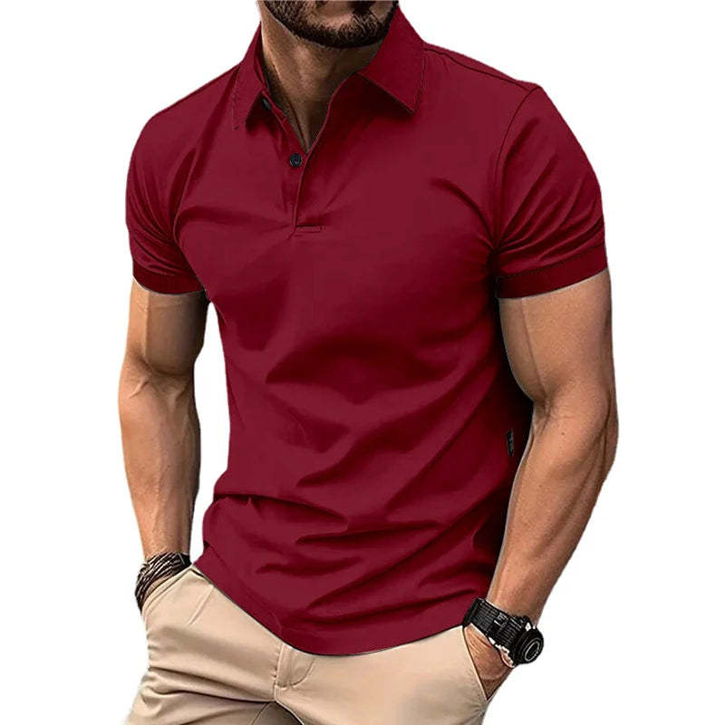 High Sense Casual Solid Color Buttons Short Sleeve by null