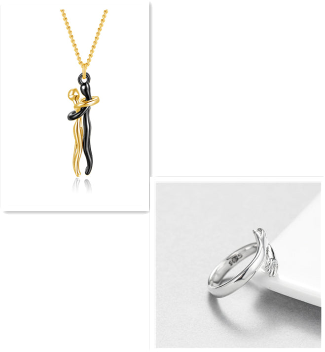 Buy Love Hug Necklace Unisex Men Women Couple Jewelry Simple Temperament Clavicle Chain Valentines Day Lover Gift online at DLC Market
