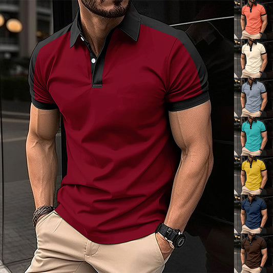Men's Short Sleeve Business Shirt Summer Casual Polo Shirts by null