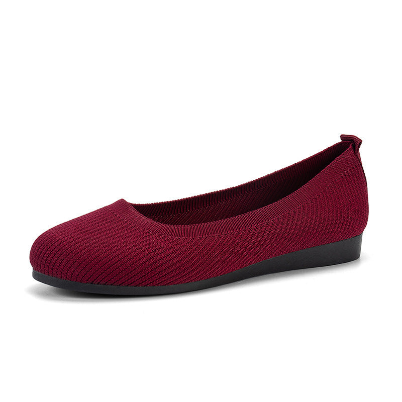 Buy Round Toe Flats Shoes Casual Comfortable Soft Slip On Knit Mesh Shoes For Women online at DLC Market