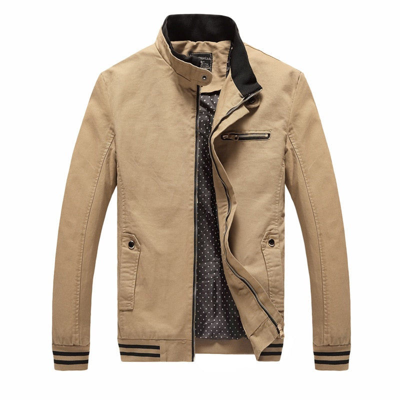 Spring Autumn Men Casual Jacket Coat Men's Fashion Washed Pure Cotton Brand Clothing Jackets Male Coats by null