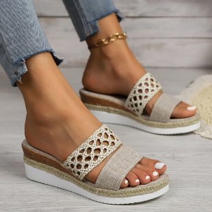 Buy Plus Size Rope Bottom Platform Peep Toe Sandals For Women online at DLC Market