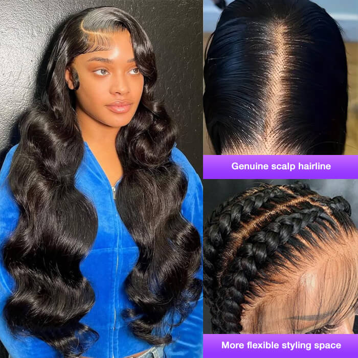 13x4 Lace Front Human Hair Wigs Natural Color Body Wave Density by null