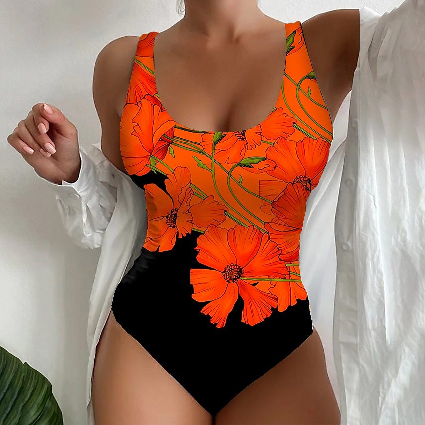 Women's 3D Printed Tight One-piece Swimsuit by null