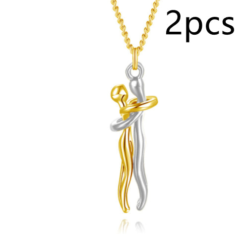 Buy Love Hug Necklace Unisex Men Women Couple Jewelry Simple Temperament Clavicle Chain Valentines Day Lover Gift online at DLC Market