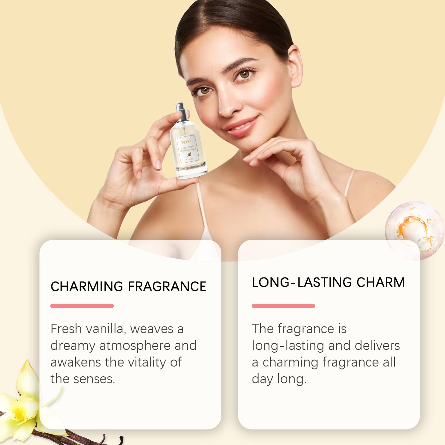 Buy EELHOE Vanilla Body Hair Perfume Spray Long-Lasting Light Fragrance Floral Fragrance Ladies Niche Perfume Spray online at DLC Market