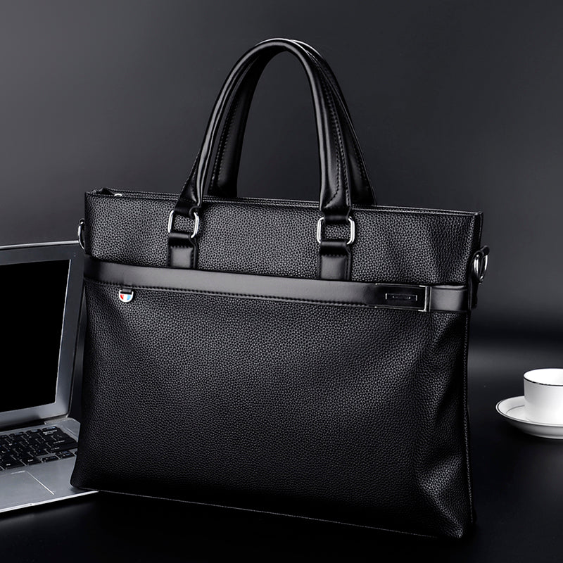 Buy Large Capacity Business Handbag Men's Soft Leather Briefcase online at DLC Market