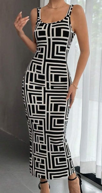 Buy Allover Geo Print Tank Bodycon Dress online at DLC Market