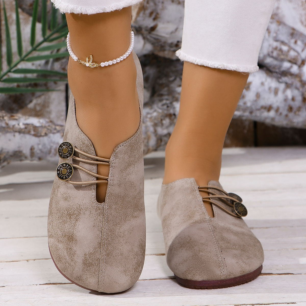 Buy Ins Square Toe Slip-on Sandals Summer Fashion Soft Flat Shoes For Women online at DLC Market