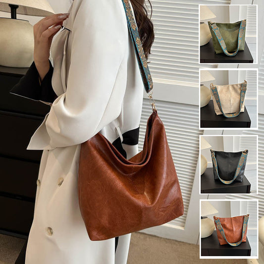 Womens ethnic wide strap large capacity crossbody shoulder bag | DLC Market