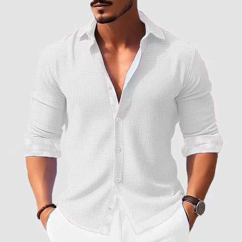 Printed Men's Clothing Fashion Long Sleeve Shirt by null