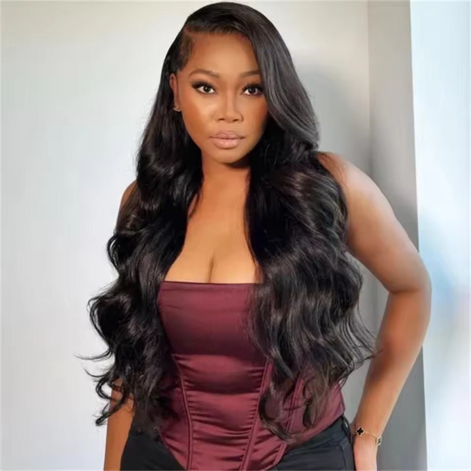 4x6 Lace Closure Wig Human Hair Natural Color Body Wave by null