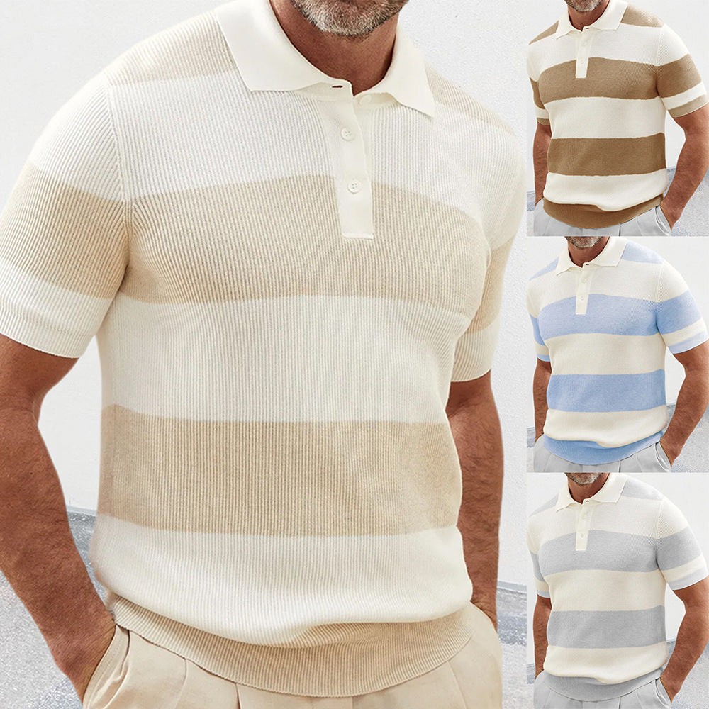 Mens Clothing Summer Fashion Lapel Sweater Short Sleeve Men Clothing Men Wears by null
