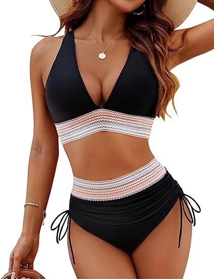 Fashion Women's High Waist Bikini Split Suit by null