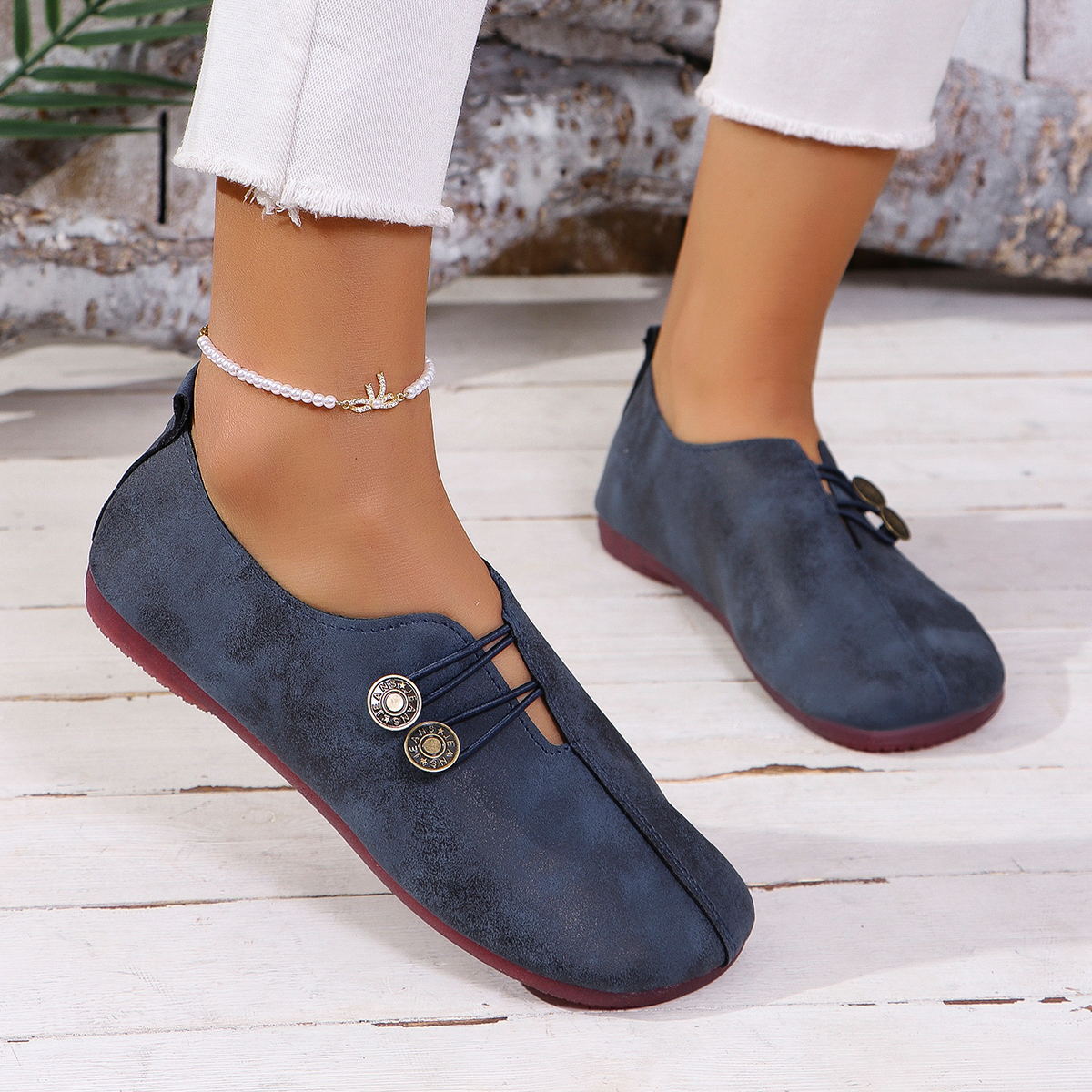 Buy Ins Square Toe Slip-on Sandals Summer Fashion Soft Flat Shoes For Women online at DLC Market