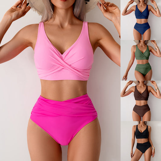 Sexy Split Swimsuit High Waist Swimsuit Outfit Bikini by null