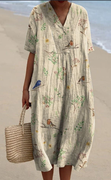 Buy Women's Comfortable Loose Printed Long Dress online at DLC Market