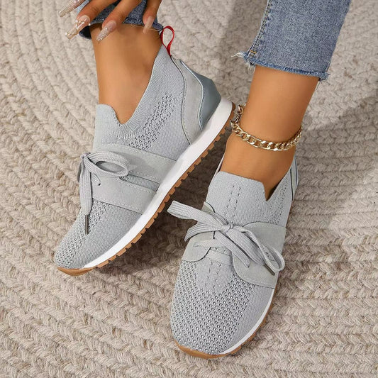 Buy New Lace Up Mesh Flats Shoes For Women Breathable Casual Breathable Walking Wedges Shoes online at DLC Market