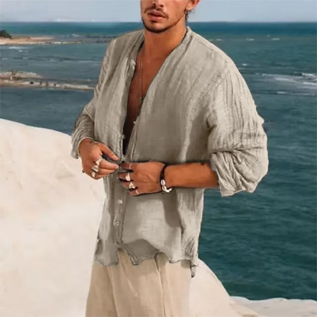 Half Sleeve Shirt Men's Clothing Handsome Trendy Casual by null