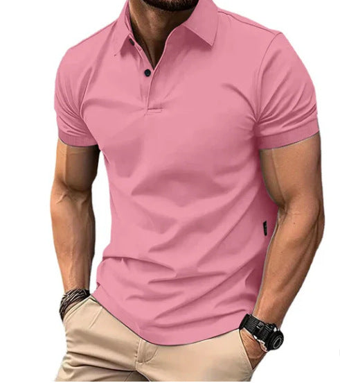 High Sense Casual Solid Color Buttons Short Sleeve by null