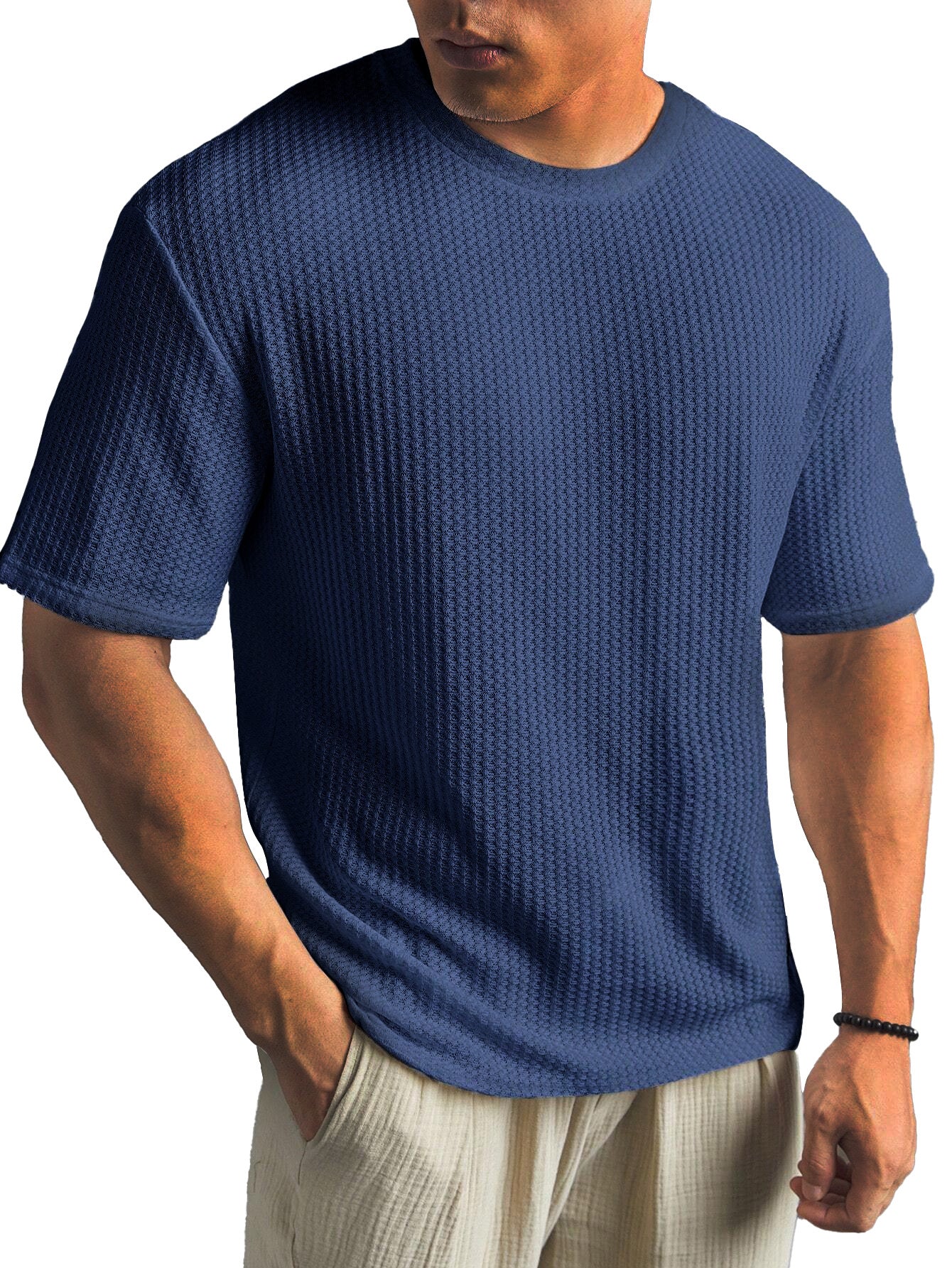 Casual Versatile Solid Color Men's Summer T-shirt by null