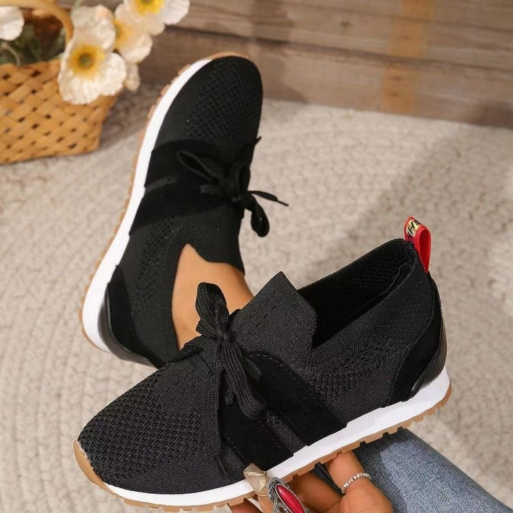 Buy New Lace Up Mesh Flats Shoes For Women Breathable Casual Breathable Walking Wedges Shoes online at DLC Market