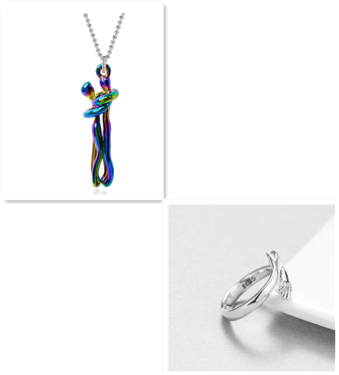 Buy Love Hug Necklace Unisex Men Women Couple Jewelry Simple Temperament Clavicle Chain Valentines Day Lover Gift online at DLC Market