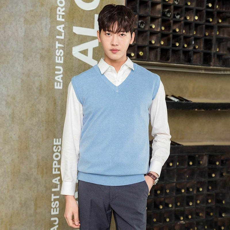 Pullover Knitting Men's Vest Autumn And Winter Clothing by null